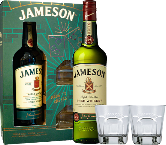 Irish Whiskey Giftpack with Two Tumbler Glasses