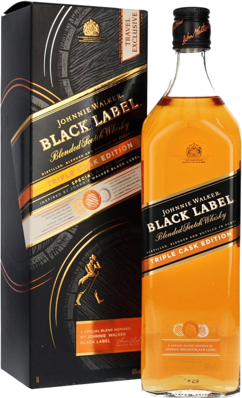 Johnnie Walker Black Label Triple Cask Blended Scotch Whisky 40% 1L Travel Exclusive